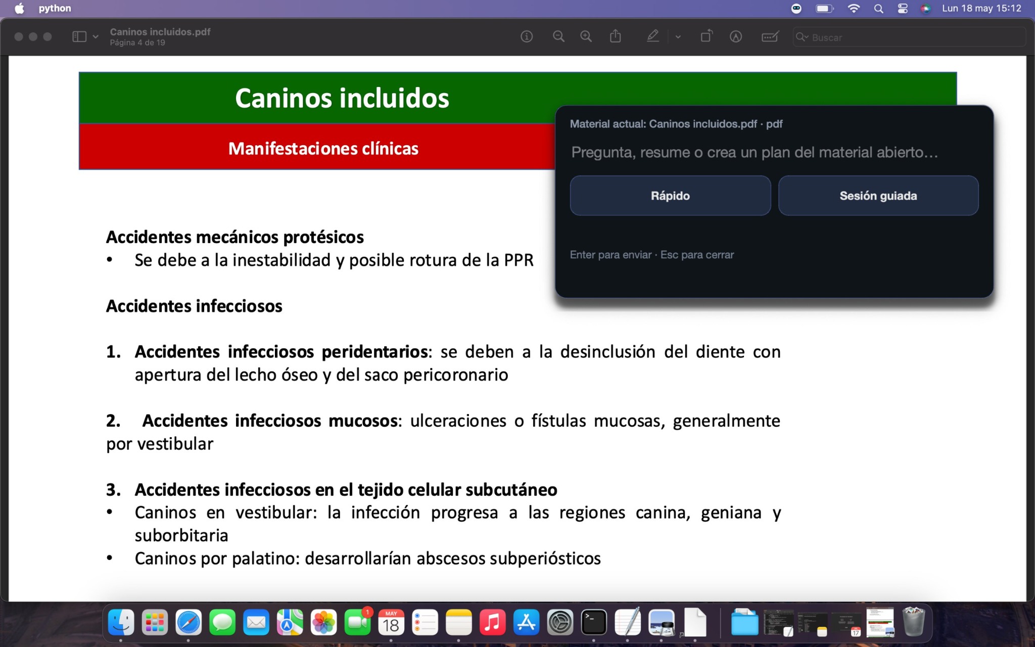 Klaus mostrando su panel principal sobre un PDF académico